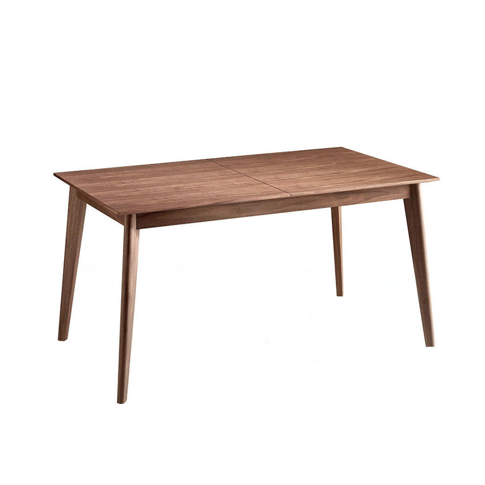 Walnut wood extendable dining table