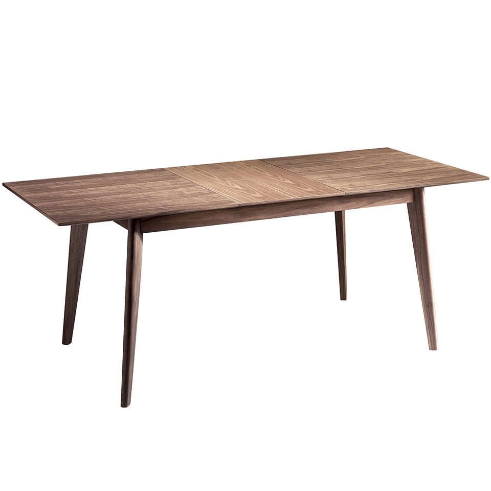 Walnut wood extendable dining table