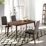 Walnut wood extendable dining table