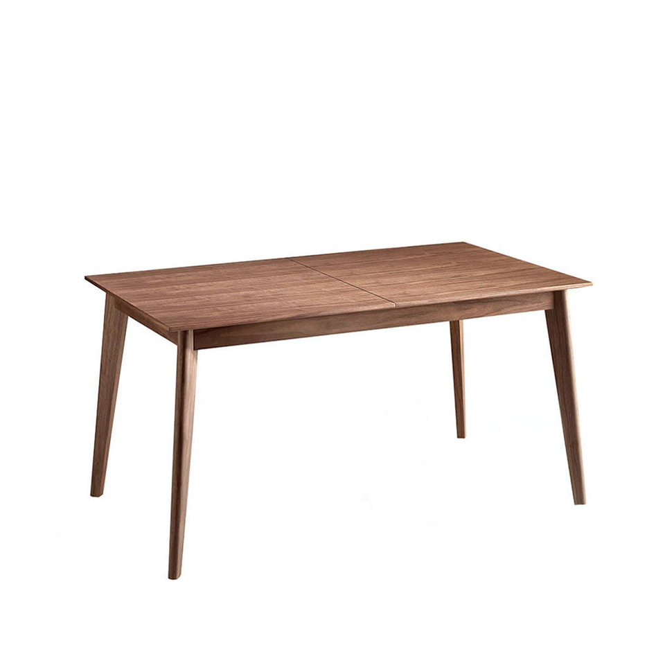 Mesa comedor extensible de madera nogal