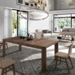 Mesa comedor extensible de madera Nogal