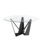 Esstisch aus schwarzem Stahl und Glas