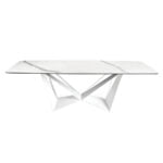 Porcelain and chrome steel dining table