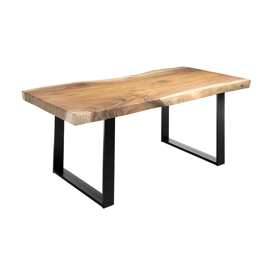 Suar Holz Esstisch und schwarzes Schmiedeeisen Suar Holz Esstisch und schwarzes Schmiedeeisen