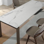 Porcelain and walnut wood dining table