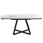 Mesa comedor de porcelánico y acero negro