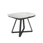 Porcelain and black steel dining table