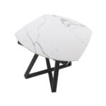 Mesa comedor de porcelánico y acero negro