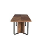 Rectangular dining table in walnut and black steel