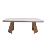 Porcelain and walnut wood dining table