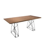 Rectangular dining table and black epoxy steel