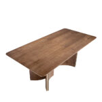 Rectangular dining table in walnut and golden steel