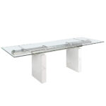 Mesa comedor extensible rectangular cristal templado