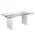 Mesa comedor extensible rectangular cristal templado