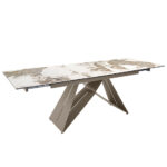 Rectangular porcelain marble extending dining table