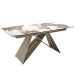 Rectangular porcelain marble extending dining table