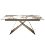 Rectangular porcelain marble extending dining table