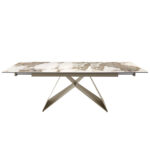 Rectangular porcelain marble extending dining table