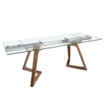 Mesa comedor extensible rectangular cristal templado