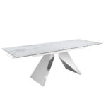 Mesa comedor extensible rectangular mármol porcelánico