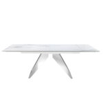 Rectangular porcelain marble extending dining table