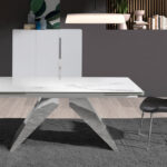 Mesa comedor extensible rectangular mármol porcelánico