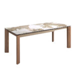 Rectangular porcelain marble extending dining table