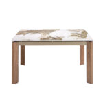 Rectangular porcelain marble extending dining table