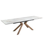 Rectangular porcelain marble extending dining table