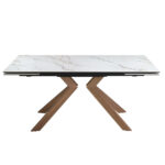 Rectangular porcelain marble extending dining table