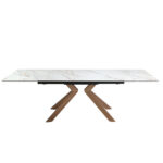 Rectangular porcelain marble extending dining table