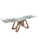 Mesa comedor extensible rectangular cristal templado