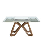 Mesa comedor extensible rectangular cristal templado