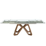 Mesa comedor extensible rectangular cristal templado