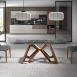 Mesa comedor extensible rectangular cristal templado