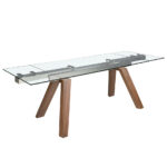 Mesa comedor extensible rectangular cristal templado