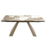 Rectangular porcelain marble extending dining table