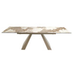 Rectangular porcelain marble extending dining table