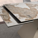 Rectangular porcelain marble extending dining table