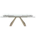 Mesa comedor extensible rectangular cristal templado