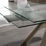 Mesa comedor extensible rectangular cristal templado