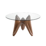 Round tempered glass dining table