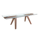 Mesa comedor extensible rectangular cristal templado