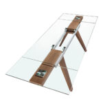 Раздвижной обеденный стол прямоугольная закаленное стекло