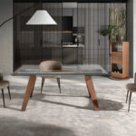 Mesa comedor extensible rectangular cristal templado