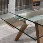 Mesa comedor extensible rectangular cristal templado