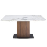 Oval Barrel porcelain marble extending dining table