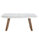 Oval Barrel porcelain marble extending dining table