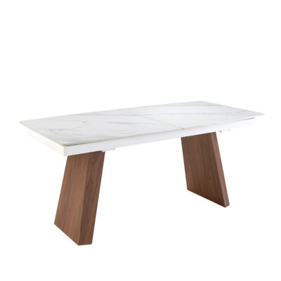(Español) Mesa comedor extensible ovalada barril mármol porcelánico y nogal dinnig table - Angel Cerda