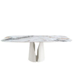 Oval Barrel porcelain marble dining table